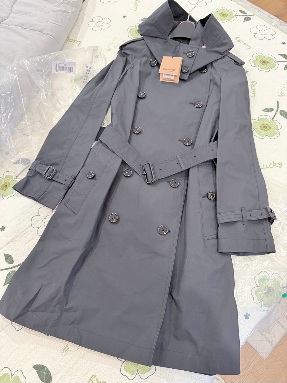 New Burberry Amberford Trench Coat black Color size US6/UK8